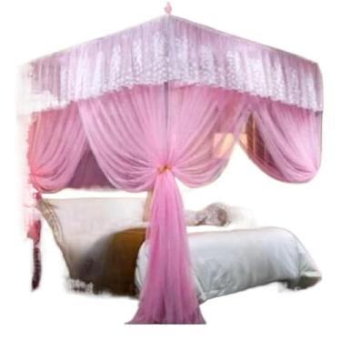 Imagem de Mosquiteiro Palácio com Armação para Cama Casal/Box/Queen Proteção Contra Mosquitos(Rosa)