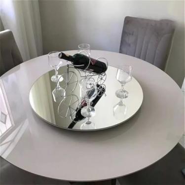 Imagem de Prato Centro De Mesa Decorativo Giratorio Espelhado 50cm P/Servi Mesa De Jantar