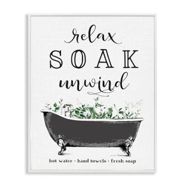 Imagem de Stupell Industries Lembretes de banho vintage arte giclée emoldurada preta, design por Lettered and Lined, 20 x 16