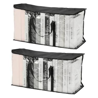 Imagem de PATIKIL Sacos de armazenamento transparentes de 65 x 20 x 59 cm, 2 unidades de sacos de armazenamento de plástico transparentes grandes com zíper, organizador de lençóis, cubo organizador de lençóis