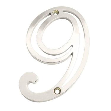 Imagem de Número Residencial Em Zamak Niquelado 9 - 95776 - Silvana