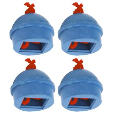 Imagem de Chiffonade 4 peças de suporte de giz para tacos com cordão – suporte de borracha para giz de bilhar para piscina acessório de tampa de chocolate em pó (azul)