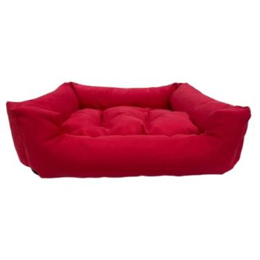Imagem de Cama Pet (P/M/G) Premium em Suede – Para Cachorro e Gato | Confortável, Fofinha e Lavável(Cereja,90x70)