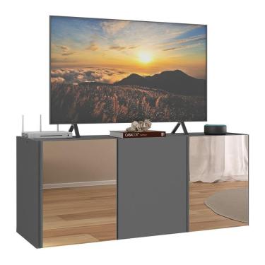 Imagem de Rack Tv Até 32 Polegadas Suspenso Com Espelhos Mp1077 Grafite Grafite