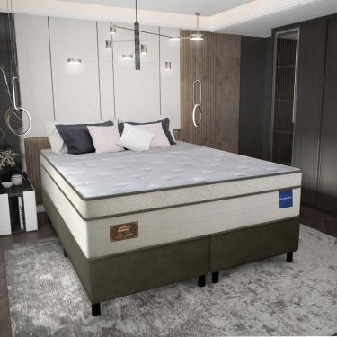 Imagem de Cama Box Conjugado Queen Com Colchão 158x73x198 Lux Firm Gazin Cr35315 Areia Marrom