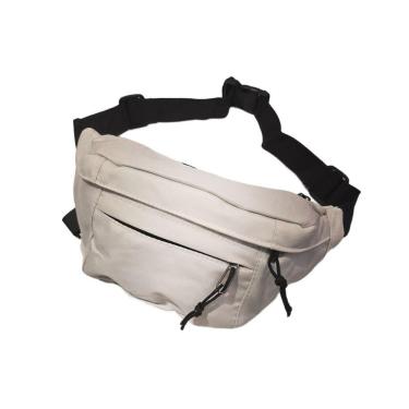 Imagem de Pochete Bolsa Grande Transversal Ajustável Lisa Celular Dinheiro Branco