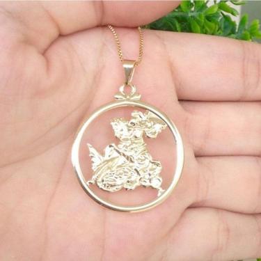 Imagem de Gargantilha Feminina São Jorge Banhado A Ouro