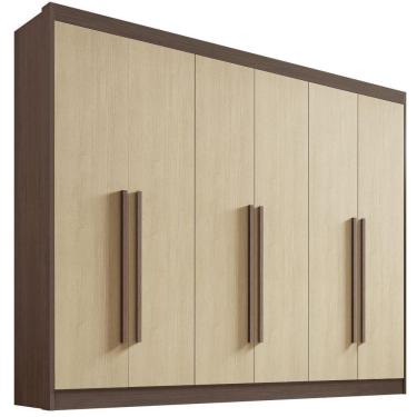 Imagem de Guarda Roupa Athos Castanho Linho 6 Portas 7 Gavetas D?doro