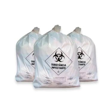 Imagem de Saco De Lixo Infectante 50L Hospitalar Descarte Resíduo 100U