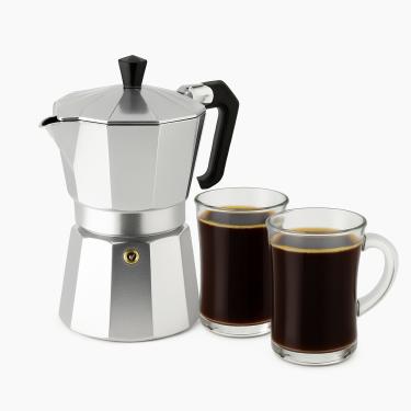 Imagem de CAFETEIRA ITALIANA + 2 CANECAS DE VIDRO 150ML