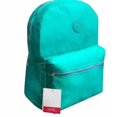 Imagem de Mochila  bolsa juvenil escolar lisa nylon - BR BAG BR,  VERDE LISO