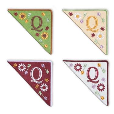 Imagem de TenDawn Marca de canto bordada personalizada, pacote com 4, canto de marcador de página de feltro inicial, presente para amantes de livros