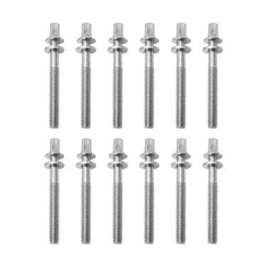 Imagem de Soundspire 12 hastes de tensão de tambor M5 x 45 mm, parafusos apertados de aço inoxidável para ferragens de percussão (conjunto de substituição de instrumento)
