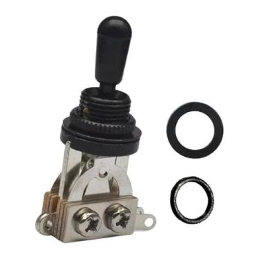 Imagem de Colaxi Peça de reposição para chave seletora de 3 posições para guitarra elétrica: acessório prático e confiável, Porca Sextavada com Tampa Preta