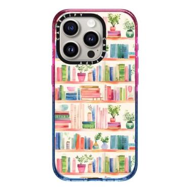 Imagem de CASETiFY Capa Impact para iPhone 15 Pro [4X testada contra quedas de grau militar/proteção contra quedas de 2,5 metros/compatível com Magsafe] - amantes de livros - algodão doce