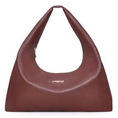 Imagem de LuxeBold Bolsas Hobo macias e despojadas para mulheres, bolsas de ombro e bolsas, Marrom, 13.75" L x 3.93" W x 7.86" H