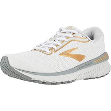 Imagem de Tênis de corrida feminino Adrenaline GTS 20 da Brooks, White/Grey/Gold, 7.5
