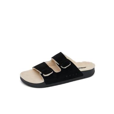 Imagem de REEF Sandália feminina Ojai Two Bar Cozy Slide, Corvo, 41