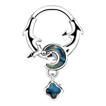 Imagem de VERAMI Anéis de nariz de septo para mulheres 16G argolas de nariz hipoalérgicos de aço inoxidável cartilagem brincos hélice lábio concha tragus daith piercing joias (prata)