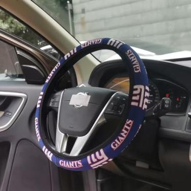 Imagem de Capa de volante de carro, capas de couro de microfibra universais pretas de 35 a 38 cm, respirável, antiderrapante, inodoro, acessórios para volantes para homens e mulheres gigantes.