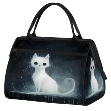 Imagem de Bolsa pequena para o fim de semana para mulheres e homens, com autismo, colorida, dobrável, para viagem, bolsa esportiva leve para academia, Cor: 8, 15.2*8.3*11.6 inch, Moderno