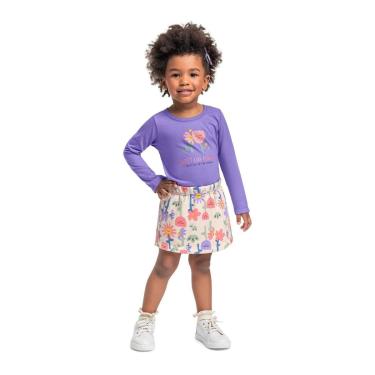 Imagem de Conjunto Infantil com Blusa e Shorts-Saia Bee Loop-Feminino