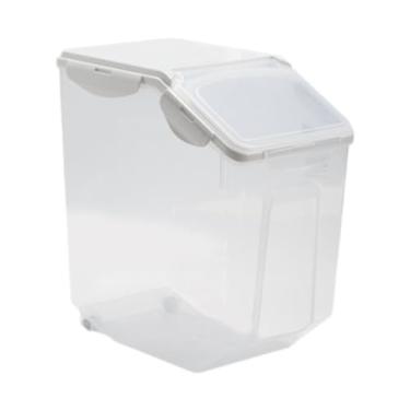 Imagem de Ioensy Recipiente de Armazenamento de Arroz Bin Recipiente de Cereais Caixa de Armazenamento de Alimentos Armazenamento de Arroz de Grãos para Gabinete, Grande
