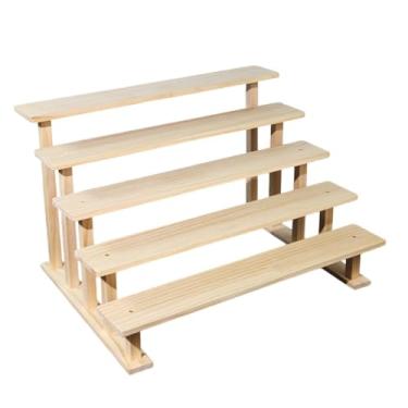 Imagem de IEUDNS Suporte de madeira para cupcakes, expositor, prateleira para doces, velas e artesanato, 5 Níveis 40cm