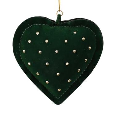 Imagem de Fancyes Enfeite de Natal para pendurar na árvore, decoração natalina multiuso para jardim, guirlanda e decoração de Natal, Coração Verde