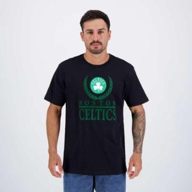Imagem de Camiseta NBA Bay Leaf Boston Celtics Preta-Masculino