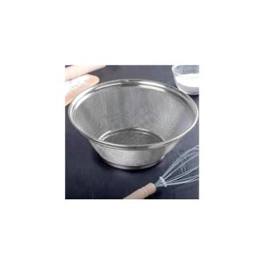 Imagem de Cesta em Aço Inox Premium, 22cm Diâmetro, Cor Inox, 148g, Design Vazado para Ventilação