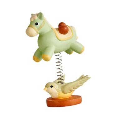 Imagem de Ｂｅｓｇａ Boneca com cabeça que balança com mola, decoração de painel de carro em resina, enfeites para painel de carro, escultura para console central de, Verde