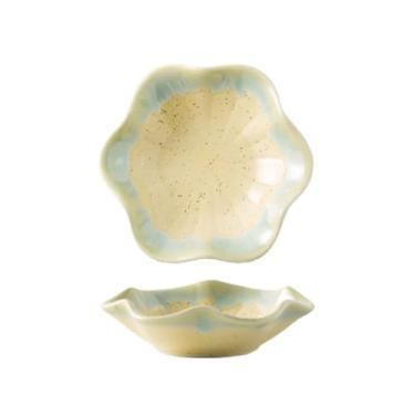 Imagem de prato de lanche Bandejas de cerâmica para imersão para decoração mesa, utensílios cozinha para casa tigela de sopa(Gold)