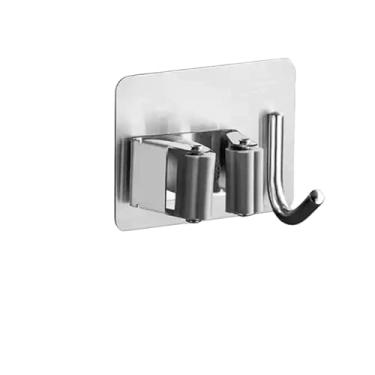 Imagem de Suporte Em AçO InoxidáVel Para Montagem Na Parede — Para Vassoura, Para Esfregona, UtensíLios De Limpeza(kit 3 gancho pequena)