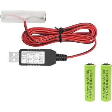 Imagem de Conversor de energia USB DC Buck Boost eliminador de bateria substitui 1 a 4 peças 1,5V 3V 4,5V 6V AA AAA Connect (3AAA)