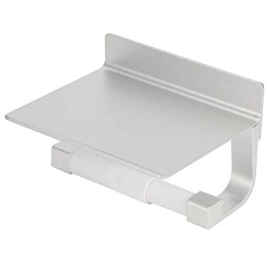 Imagem de Phefop Suporte de de Parede, Alumínio Espacial Com Prateleira de Armazenamento de Telefone, Rack de de Rolo Prateado para Banheiro