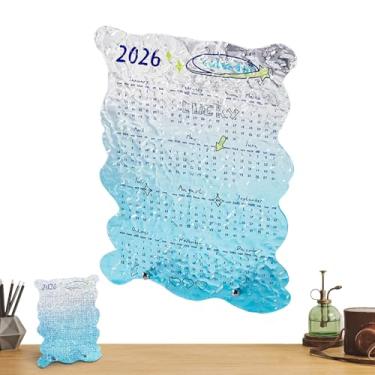 Imagem de Calendário de Mesa 2026,Planner de Arte em Acrílico Transparente - Calendário Mensal | Decoração Para Estudo Organização Escolar Casa
