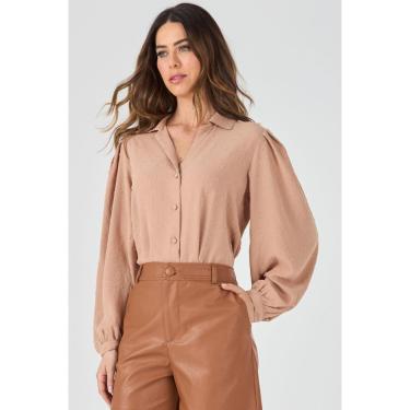 Imagem de Camisa PKS Manga Longa Poá Bege-GG-Feminino