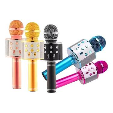Imagem de Microfone Bluetooth S/ Fio Infantil Youtuber Karaoke Cores - ws