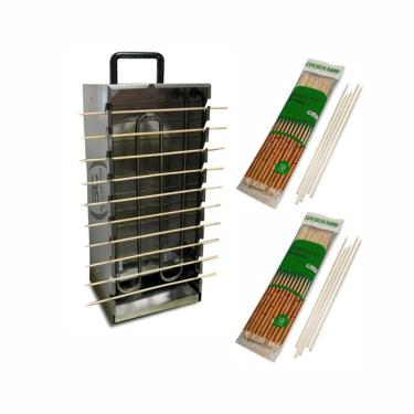 Imagem de Kit - Churrasqueira 10 Espetinhos Churrasquito Elétrico Pr-199e 127v + 100 Espetinhos - Progás 127v