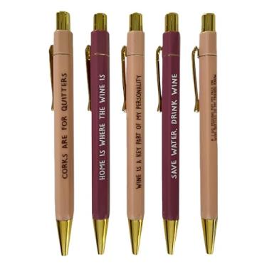 Imagem de Conjunto De Canetas Esferográficas Divertidas,5 Unidades Retráteis Ponta Fina Escrita Suave - Canetas Roller Novidade Para Escrita - Para Reuniões De Escritório