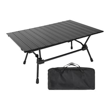 Imagem de RNXRZANK Mesa Dobrável para Camping, Escrivaninha para Camping, Ajustável, Versátil, Portátil, com Bolsa de Transporte, Mesa Enrolável para Churrasco, Quintal