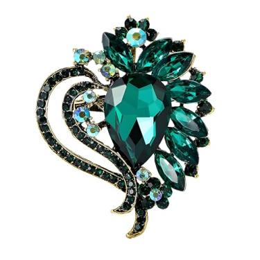 Imagem de Dreuyet Broches de coração de strass para mulheres vintage cristal zircônia cúbica amor dia dos namorados broche elegante para chapéu vestido bolsa acessórios terno festa de casamento decoração