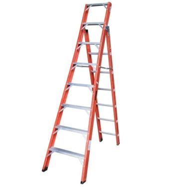 Imagem de Escada de fibra de vidro 8 x 13 degraus 2,40 x 4,15 m modelo multiuso - FMU-8/13 - Rotterman