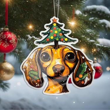 Imagem de Enfeites de Natal para pendurar em cristal, enfeites de árvore de Natal feitos à mão, decoração de carro e casa - presentes de Natal, decoração de artesanato em acrílico, ideias de troca de presentes