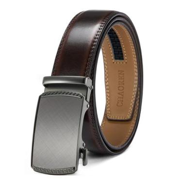 Imagem de Cinto CHAOREN: couro cor de vinho para homens, vestido, jeans casuais