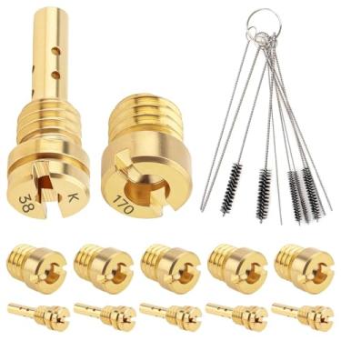 Imagem de Windance 12 peças de reposição de kit de jato principal e jato lento de latão com 5 agulhas de limpeza, escovas (# 80-118)