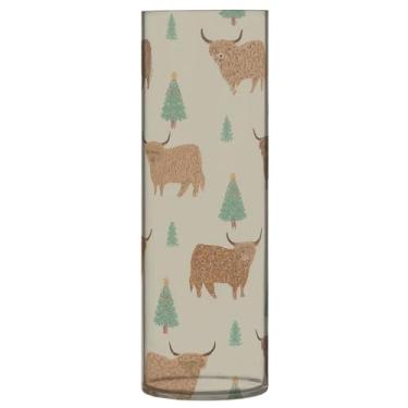 Imagem de Burbuja Vaso de plástico cilíndrico de vacas Highland para árvore de Natal, não quebrável, redondo, transparente para decoração de casa, escritório, buquê de casamento