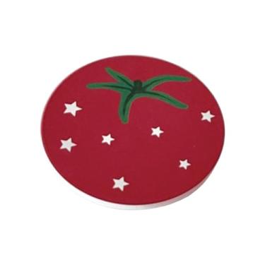 Imagem de ＫＬＫＣＭＳ Porta-copos para bebidas, ideal para café, Natal, com isolamento térmico, antiderrapante, absorvente e criativo para mesa de jantar ou área externa, em Forma de Tomate