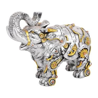 Imagem de KiBcsLic Estátua Mecânica, Ornamento Moderno Colecionável em Resina, Artesanato Steampunk Criativo, Design Industrial para Mesa E Prateleira de Escritório, Elefante, Tamanho real